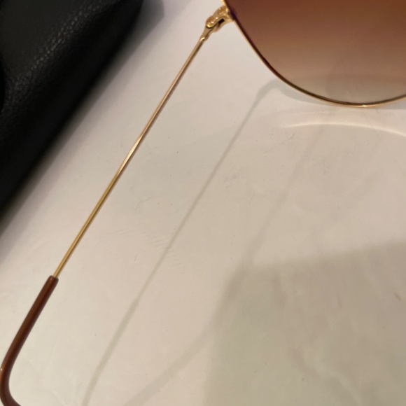 Ray Ban gold  large aviator lens sunglasses unisex - Picture 5 of 8